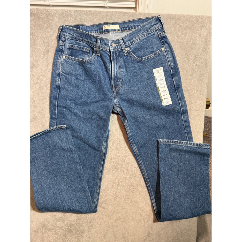 Levi Strauss Signature Gold Mens Straight Fit Jeans Medium Wash 32x34 New